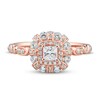 Diamond Engagement Ring 5/8 ct tw Princess & Round 14K Rose Gold