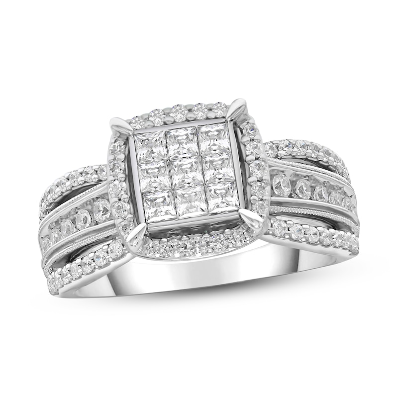 1 CT. T.W. Genuine Diamond 10K White Gold Princess-Cut Multi-Top Ring $499.99