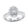 Thumbnail Image 1 of Now + Forever Diamond Engagement Ring 7/8 ct tw Oval & Round-cut 14K White Gold
