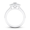 Diamond Engagement Ring 7/8 ct tw Oval & Round-cut 14K White Gold