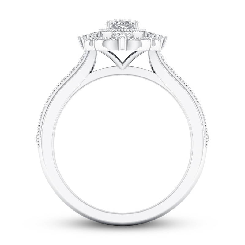 Main Image 2 of Now + Forever Diamond Engagement Ring 7/8 ct tw Oval & Round-cut 14K White Gold