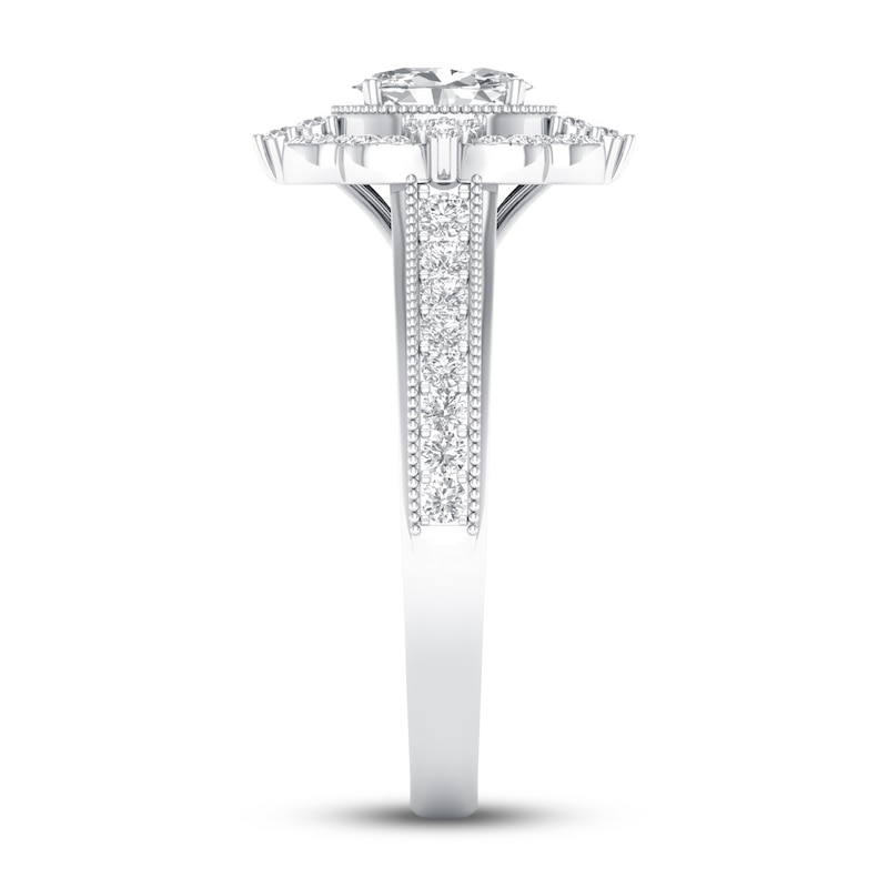 Main Image 3 of Now + Forever Diamond Engagement Ring 7/8 ct tw Oval & Round-cut 14K White Gold