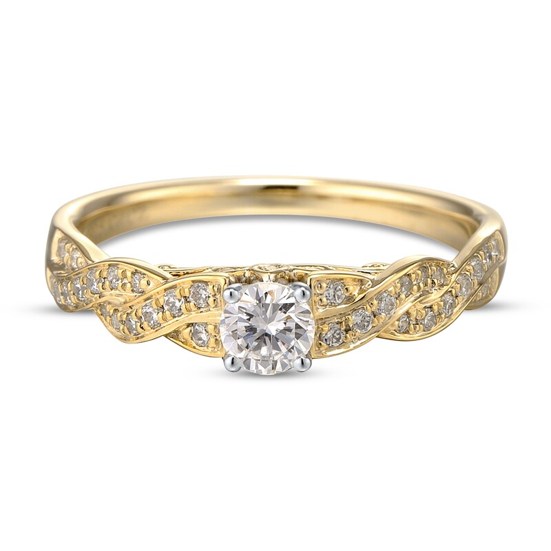 Round-cut Diamond Engagement Ring 3/8 ct tw 10K Yellow Gold