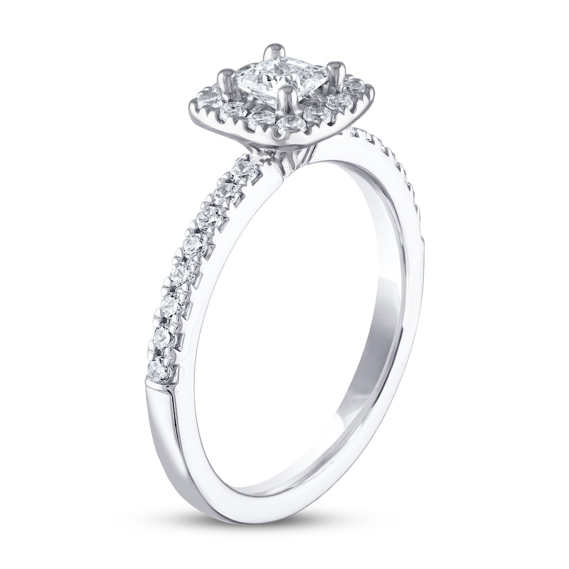 Main Image 3 of THE LEO Diamond Engagement Ring 5/8 ct tw Princess & Round-cut 14K White Gold