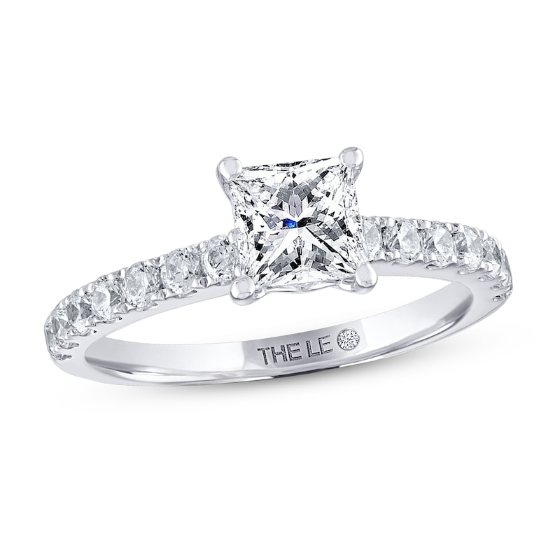 THE LEO Diamond Engagement Ring 1-3/8 ct tw Princess & Round-cut 14K White Gold with 360