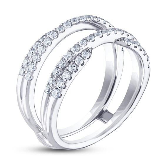 Leo Diamond Enhancer Ring 5/8 ct tw Roundcut 14K White Gold Kay