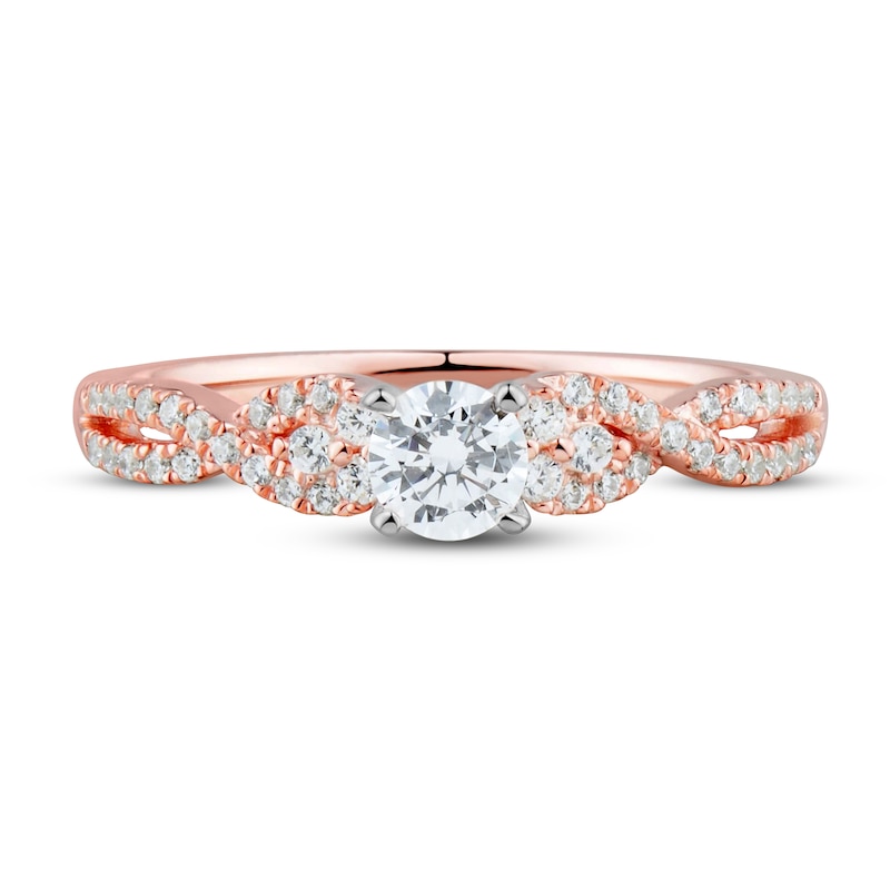 Diamond Engagement Ring 1/2 ct tw Round-cut 14K Rose Gold