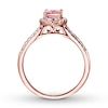 Thumbnail Image 1 of Morganite Engagement Ring 1/4 ct tw Diamonds 14K Rose Gold
