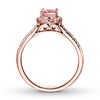 Thumbnail Image 1 of Morganite Engagement Ring 1/4 ct tw Diamonds 14K Rose Gold
