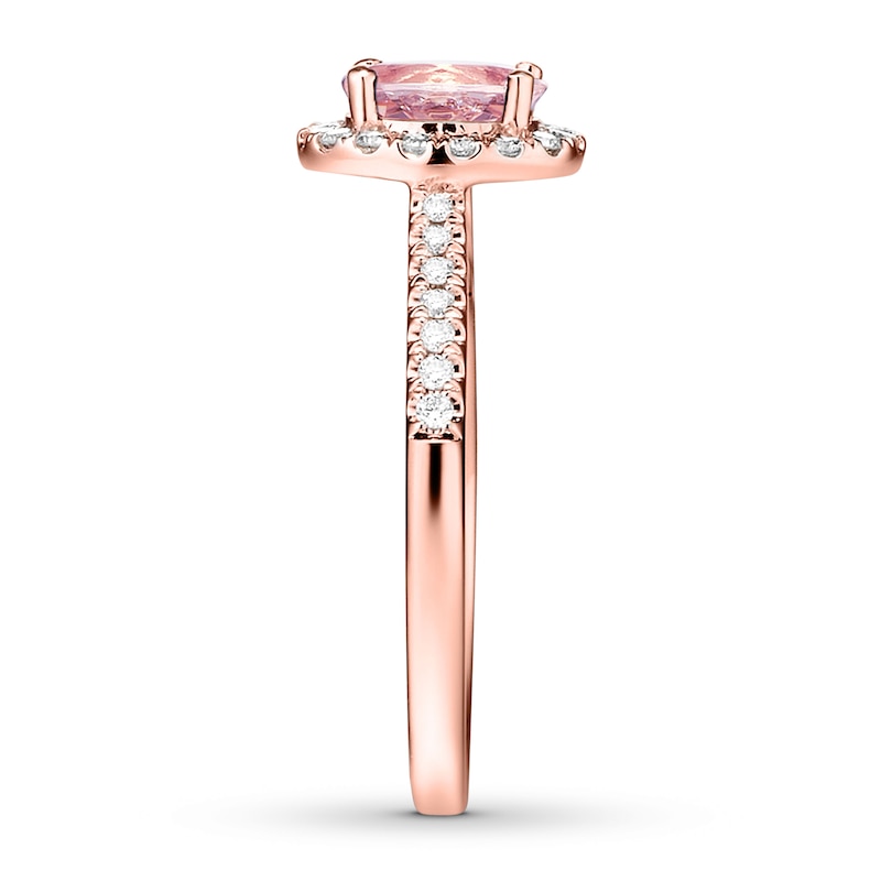 Morganite Engagement Ring 1/4 ct tw Diamonds 14K Rose Gold