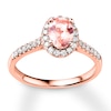 Thumbnail Image 3 of Morganite Engagement Ring 1/4 ct tw Diamonds 14K Rose Gold