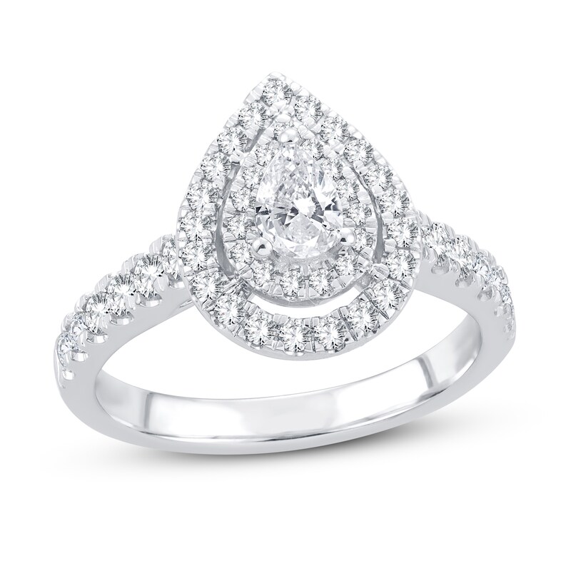 Main Image 1 of Now + Forever Diamond Engagement Ring 1 ct tw Pear & Round 14K White Gold