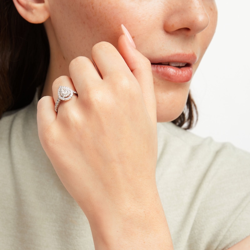 Main Image 4 of Now + Forever Diamond Engagement Ring 1 ct tw Pear & Round 14K White Gold
