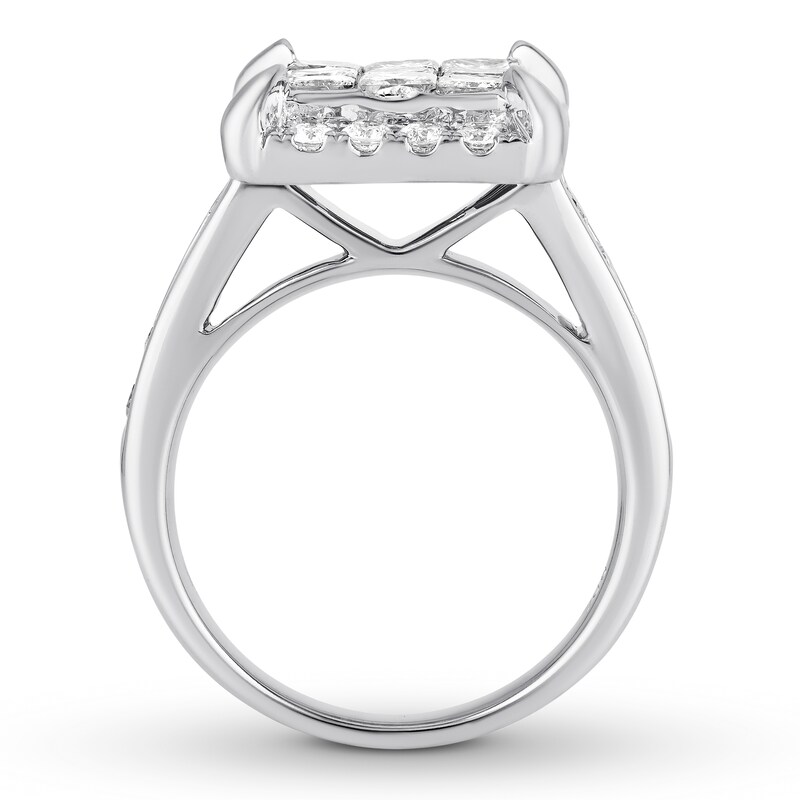 Princess-cut Diamond Engagement Ring 2-1/2 ct tw 14K White Gold