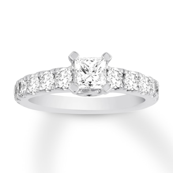 Now + Forever Diamond Engagement Ring 2 ct tw Princess & Round 14K White Gold