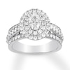 Thumbnail Image 0 of Diamond Engagement Ring 1-7/8 ct tw Oval & Round 14K White Gold