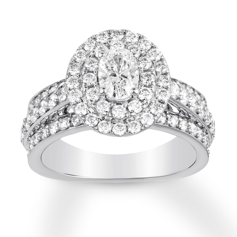 Main Image 1 of Now + Forever Diamond Engagement Ring 1-7/8 ct tw Oval & Round 14K White Gold