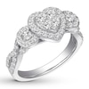 Thumbnail Image 3 of Diamond Heart Engagement Ring 1 ct tw Round-cut 14K White Gold