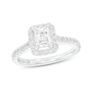 Thumbnail Image 1 of THE LEO Diamond Engagement Ring 1-1/4 ct tw Emerald & Round-cut 14K White Gold