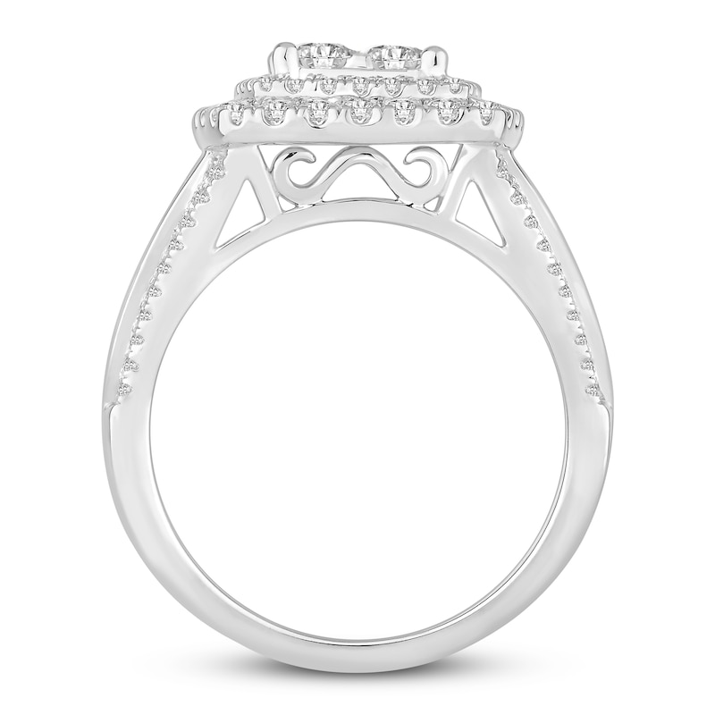 Main Image 2 of Diamond Engagement Ring 2 ct tw Princess & Round-cut 10K White Gold
