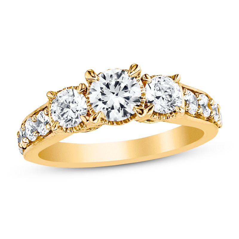 3-Stone Diamond Ring 1/2 ct tw Round-cut 14K Yellow Gold