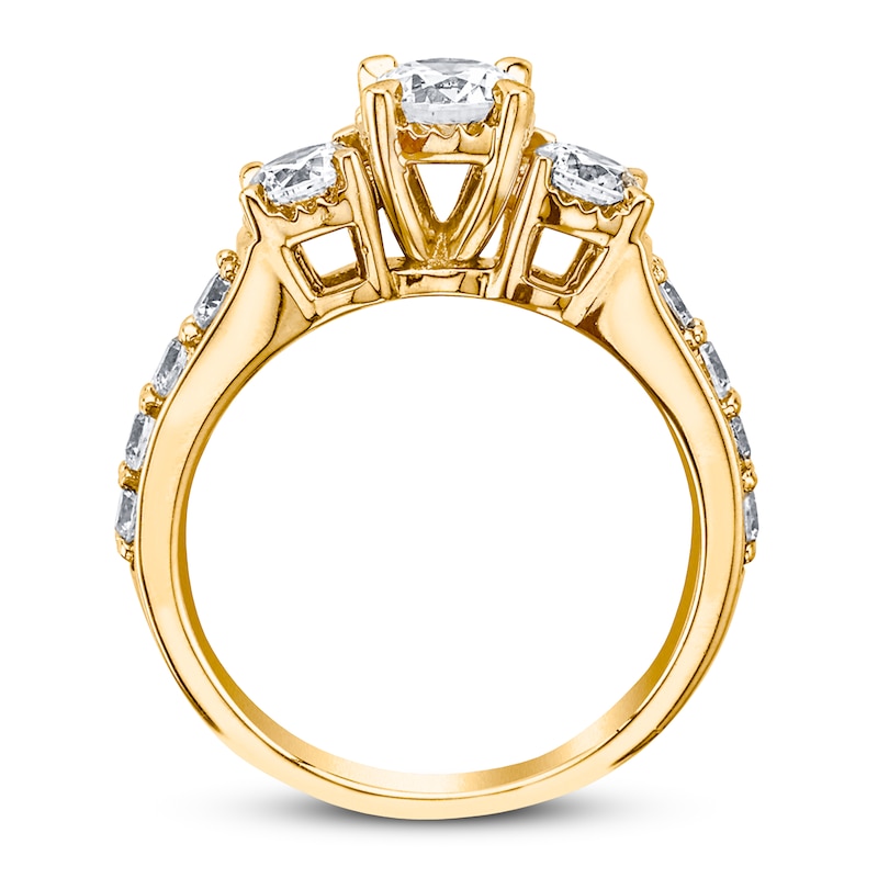 Main Image 2 of Now + Forever 3-Stone Diamond Ring 1/2 ct tw Round-cut 14K Yellow Gold