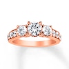 Thumbnail Image 0 of 3-Stone Diamond Ring 1/2 ct tw Round-cut 14K Rose Gold