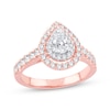 Thumbnail Image 1 of Diamond Engagement Ring 1 ct tw Pear & Round 14K Rose Gold