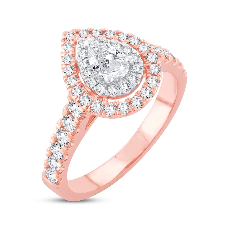 Main Image 2 of Diamond Engagement Ring 1 ct tw Pear & Round 14K Rose Gold