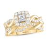 THE LEO Diamond Bridal Set 7/8 ct tw Princess & Round 14K Yellow Gold