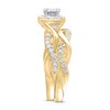 Thumbnail Image 3 of THE LEO Diamond Bridal Set 7/8 ct tw Princess & Round 14K Yellow Gold