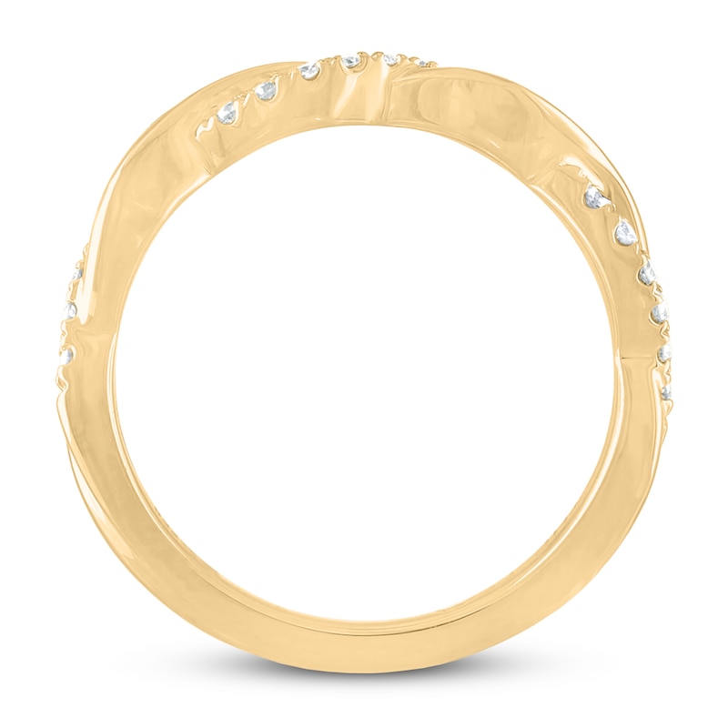 Main Image 9 of THE LEO Diamond Wedding Band 1/5 ct tw Round-cut 14K Yellow Gold