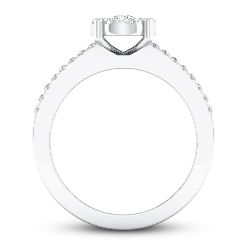 Diamond Engagement Ring 1 ct tw Round-cut 10K White Gold