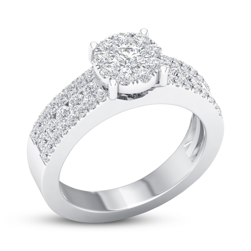 Diamond Engagement Ring 1 ct tw Round-cut 10K White Gold