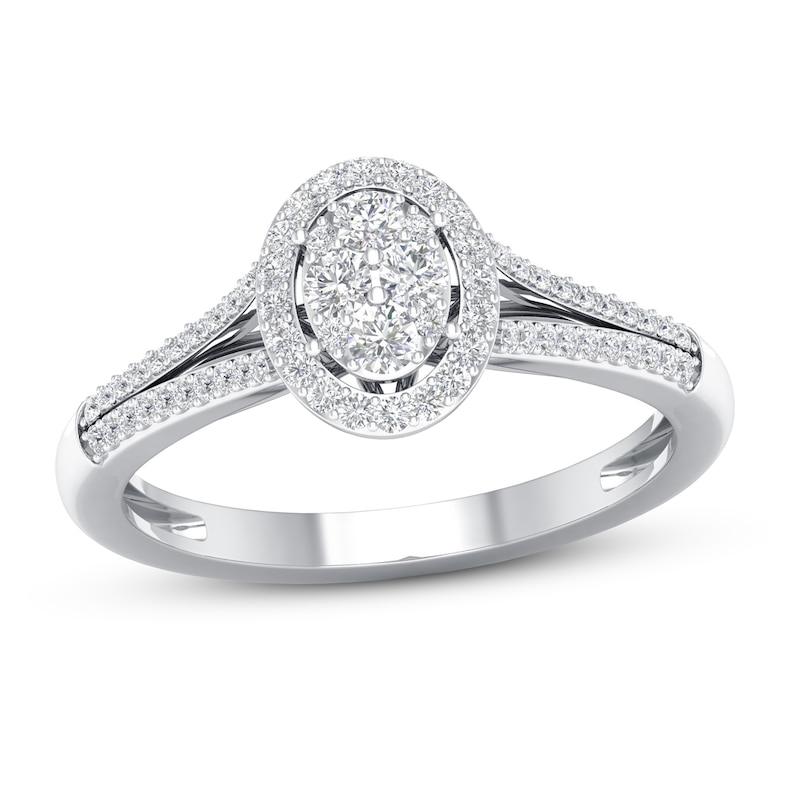 Diamond Engagement Ring 1/3 ct tw Round-cut 10K White Gold