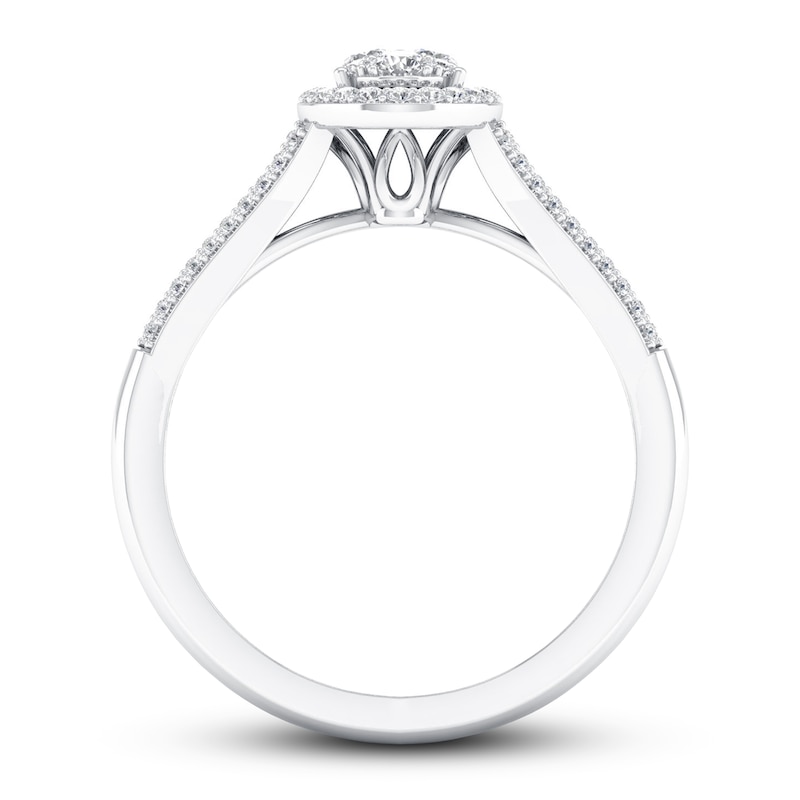 Diamond Engagement Ring 1/3 ct tw Round-cut 10K White Gold