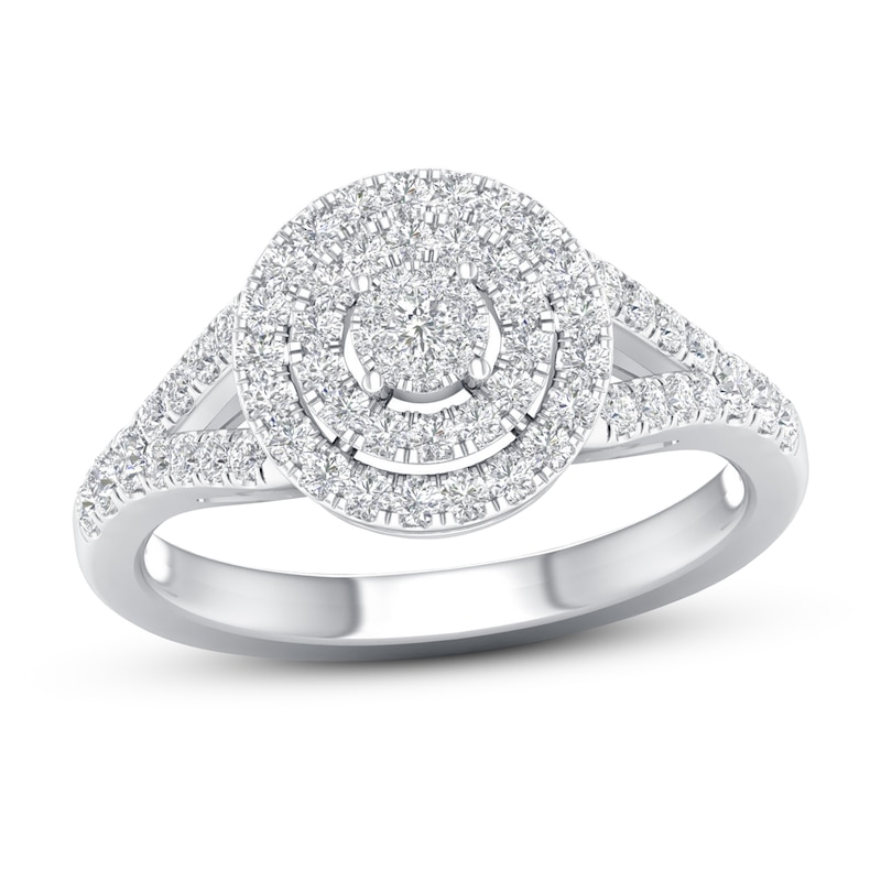 Diamond Engagement Ring 1/2 ct tw Round-cut 10K White Gold