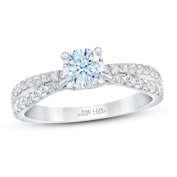 THE LEO First Light Diamond Engagement Ring ct tw 14K White Gold