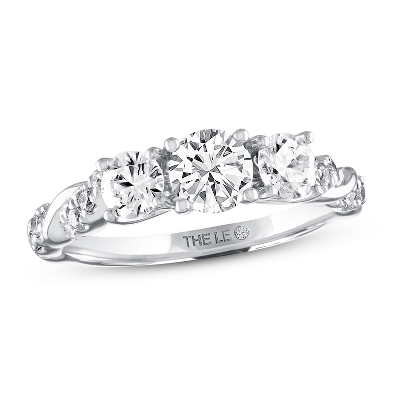 THE LEO Diamond Three-Stone Engagement Ring 1-1/8 ct tw Round-cut 14K White Gold