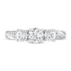 Thumbnail Image 2 of THE LEO Diamond Three-Stone Engagement Ring 1-1/8 ct tw Round-cut 14K White Gold