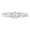 Thumbnail Image 3 of THE LEO Diamond Three-Stone Engagement Ring 1-1/8 ct tw Round-cut 14K White Gold