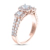 Thumbnail Image 1 of THE LEO Diamond Three-Stone Engagement Ring 7/8 ct tw Princess & Round-cut 14K Rose Gold