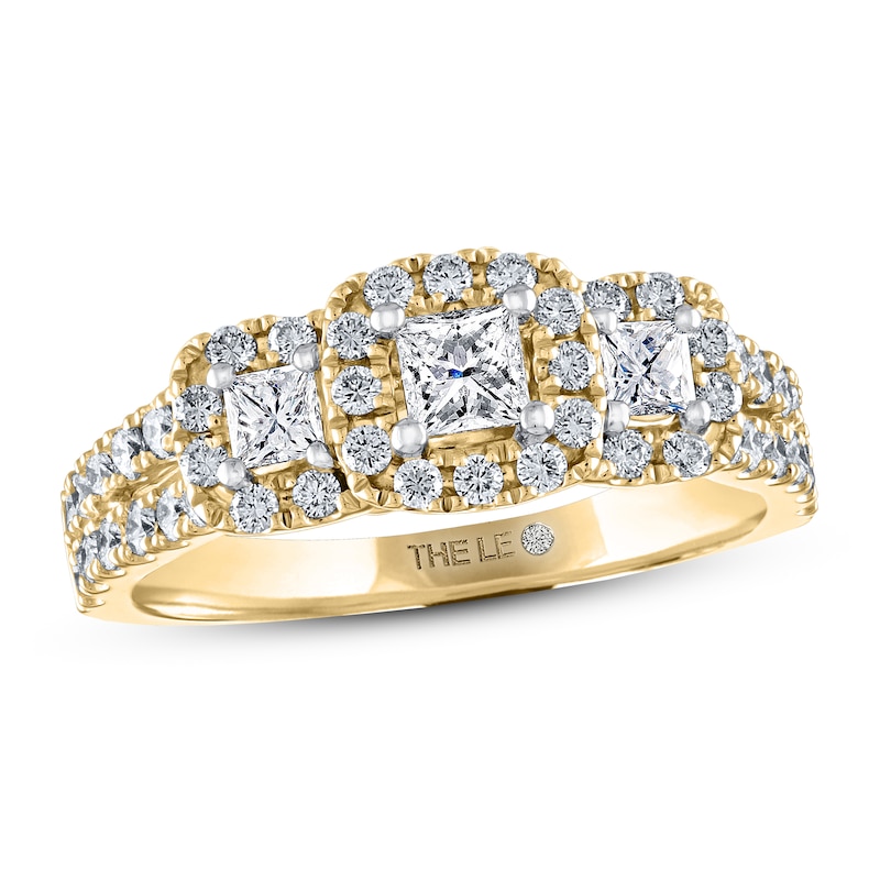 Main Image 1 of THE LEO Diamond Three-Stone Engagement Ring 7/8 ct tw Princess & Round-cut 14K Yellow Gold