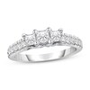 Three-Stone Diamond Engagement Ring 1 ct tw Princess/Round 10K White Gold