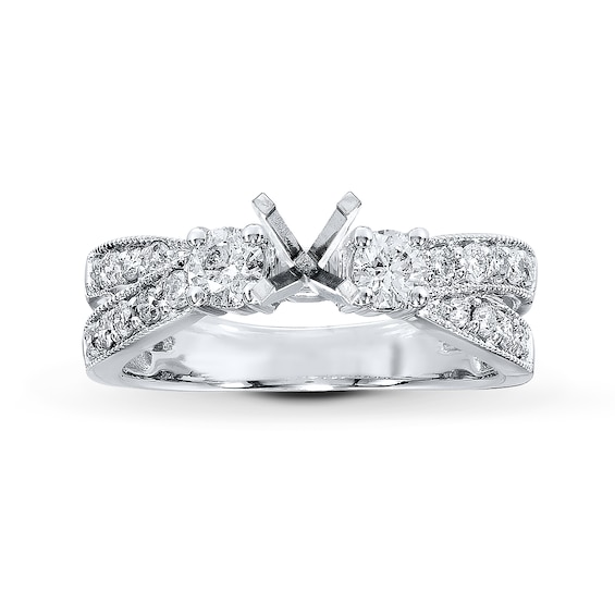 Diamond Ring Setting 5/8 ct tw Round-cut 14K White Gold