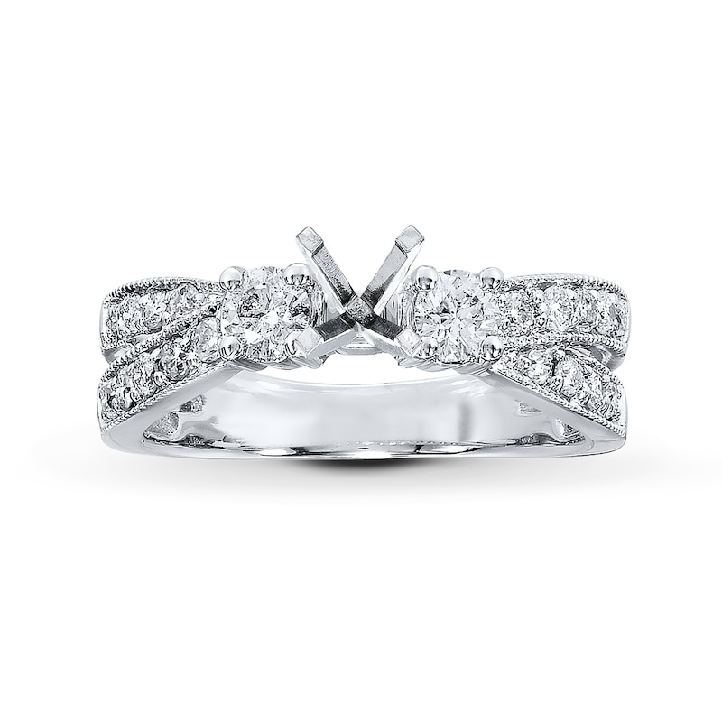 Main Image 1 of Diamond Ring Setting 5/8 ct tw Round-cut 14K White Gold