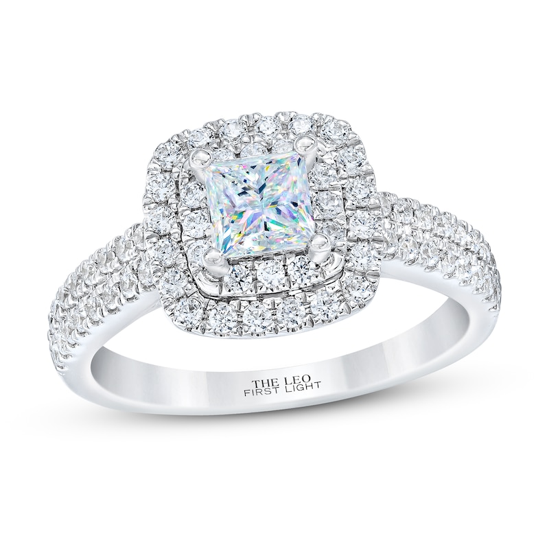 Main Image 1 of THE LEO First Light Diamond Princess-Cut Engagement Ring 1 ct tw 14K White Gold