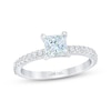 THE LEO First Light Diamond Engagement Ring 1-1/5 ct tw Princess & Round 14K White Gold