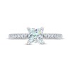 THE LEO First Light Diamond Engagement Ring 1-1/5 ct tw Princess & Round 14K White Gold