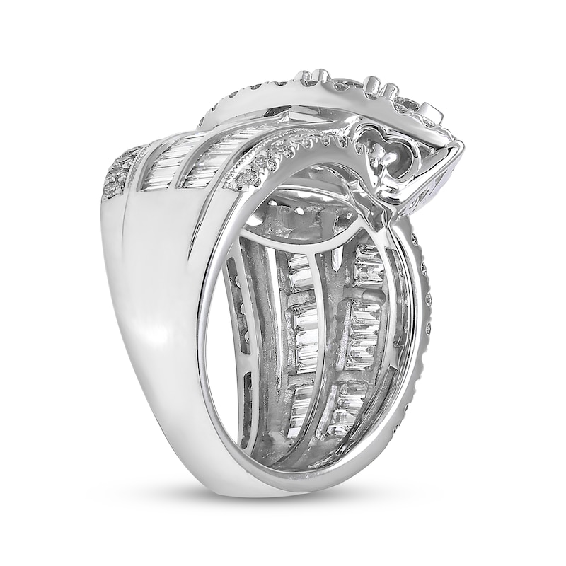 Main Image 3 of Now + Forever Diamond Engagement Ring 3 ct tw Round & Baguette 14K White Gold